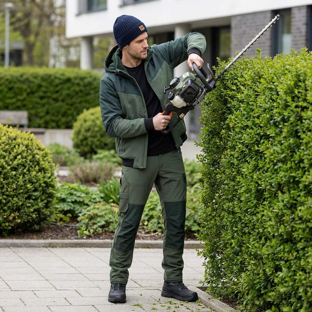 Gärtner-Outfit mit Arbeitskleidung für den Einsatz im Freien