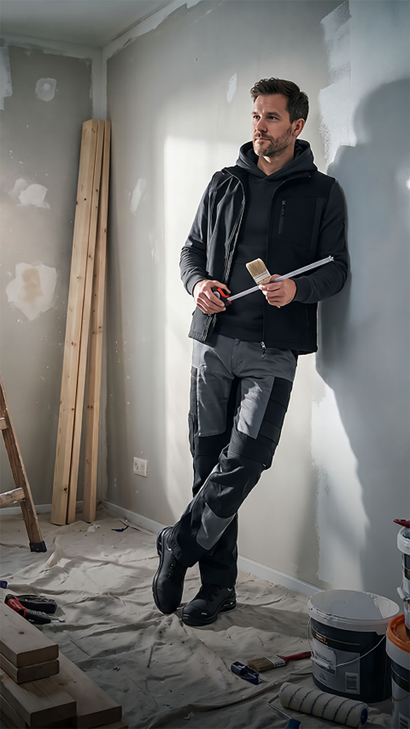 Handwerk im Arbeitsalltag, drittes Motiv der Handwerker-Serie